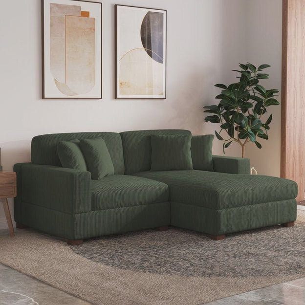 Silchar Sectional Sofa Couch with Lounger Scandinavian Modern Contemporary Luxury Furniture for Lounge, Studio, and Suite