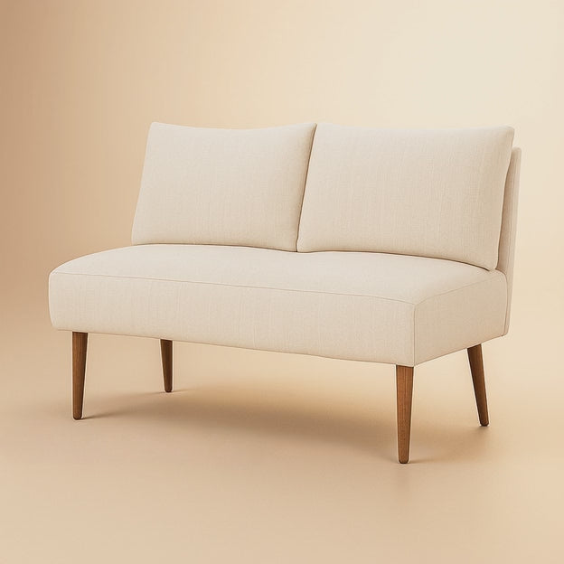 Mode Form Mid Century Modern Two Seater Bench Compact Customisable Seating for Living Bedroom Lounge and Entryway