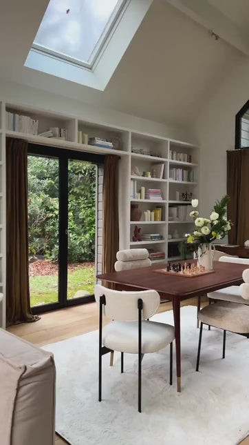 Nerik Dining Table Rectangular Slab Design Mid Century Modern American Inspired Solid Wood Legs Natural Finish Dining Furniture for Dining Room