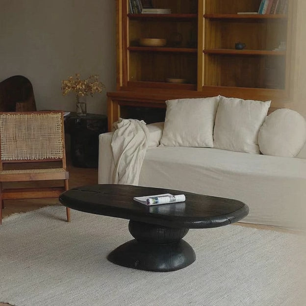 Sava Noir Retro Pebble Coffee Table Sculptural Centerpiece for Modern and Vintage Living Rooms