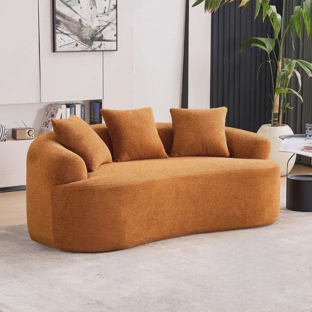 Oslen Japandi Curved Sofa Oversized Wabi Sabi Style Couch for Living Room