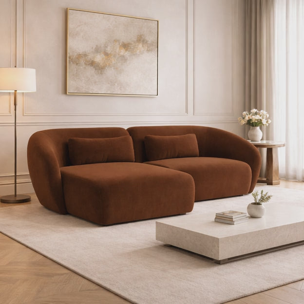 Cape Coral Curved Sectional Sofa Couch Japandi Wabi Sabi Style Modern Luxury Furniture for Living Room