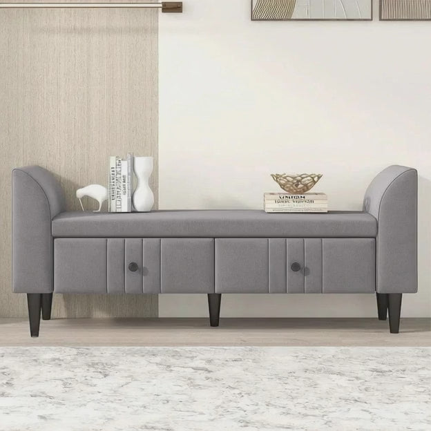 Calla Modern Storage Bench with Drawers and Armrests