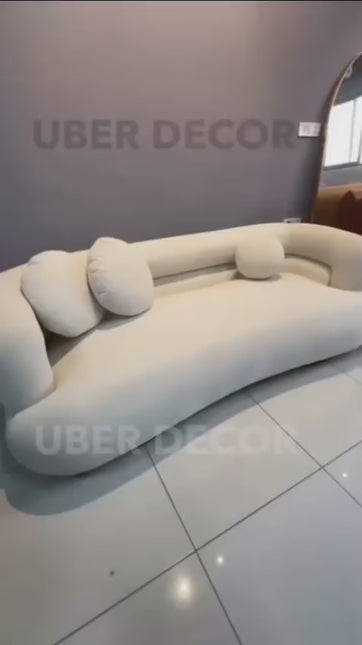 SereneCurve Luxury Boucle Couch - Contemporary 3-Seater Sofa with Modern Design