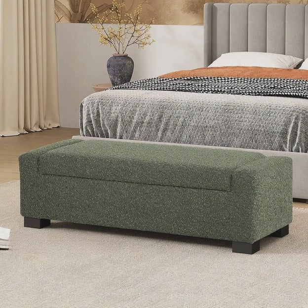 Marlow Rectangular Storage Bench with Hinged Lid for Modern Living Room & Bedroom Organizer for Seating, Footrest & Hidden Storage