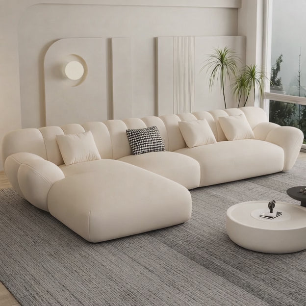 Arusha 4 Seater Japandi Modern Luxury Curved Sofa with Chaise Bubble Cloud Sectional Sofa Couch for Living Room & Lounge Area