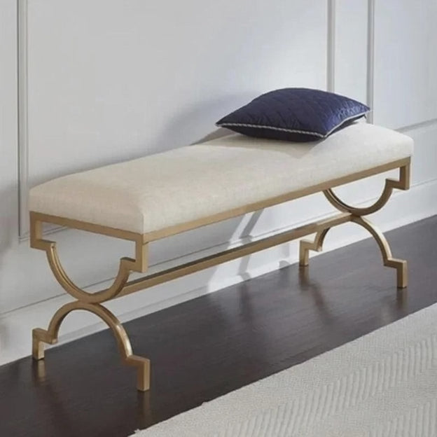 VivoLuxe Premium Metal Entryway Bench | Chic Light Luxury Shoe Stool | Elegant Bed Tail & Living Room Accent