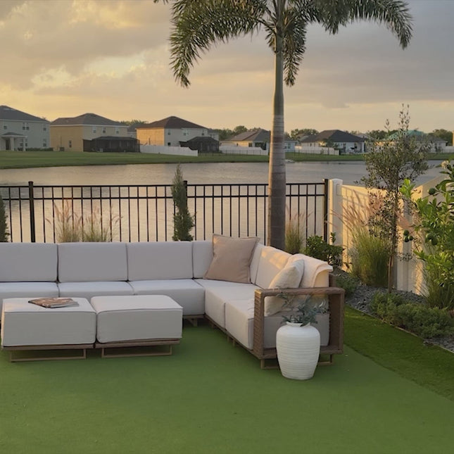 Breezewood Haven Wicker Rattan Outdoor Sofa Set, Patio Conversation Garden Lounge Set, Japandi Boho Poolside Terrace Porch Sofa