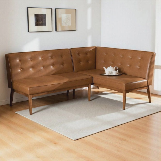 Zen Haven Mid Century Corner Bench Contemporary Customisable Seating for Dining Living Lounge and Hospitality Spaces