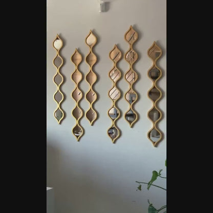 Teardrop Cascade Wall Mirror Strips- Decorative Mirrors for Balcony, Hallway, Bathroom, Foyer or Bedroom