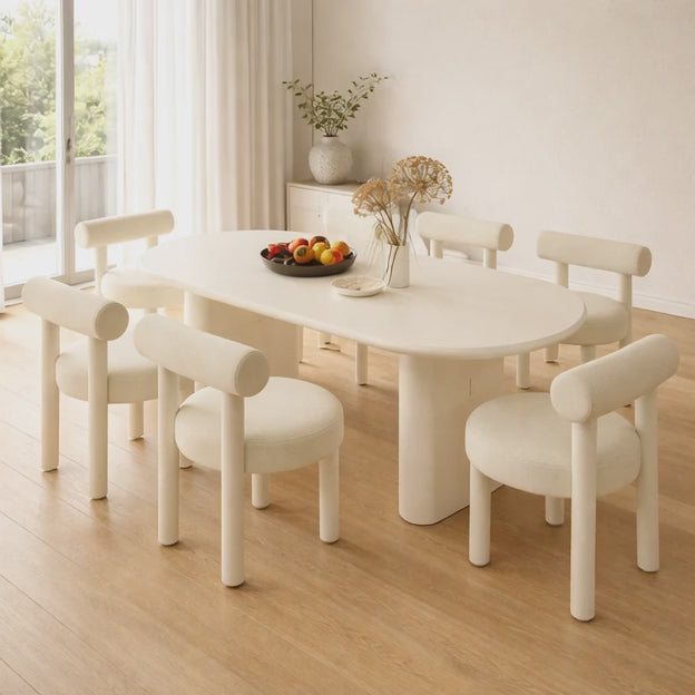 Zerano Organic Shape Dining Table Modern Minimalist Sculptural Base Designer Dining Table for Dining Room