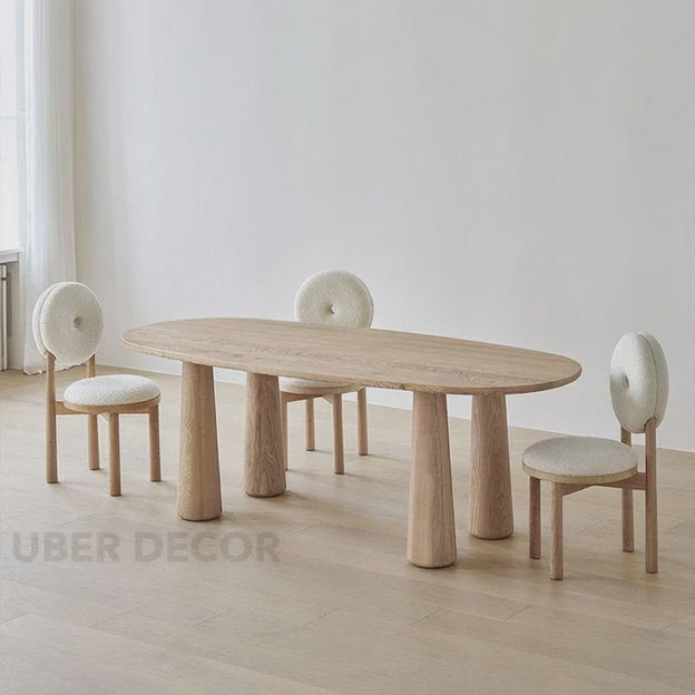 Lynne Haven Oval Dining Table Scandinavian Japandi Design Sculptural Tapered Legs Ideal for Dining Room