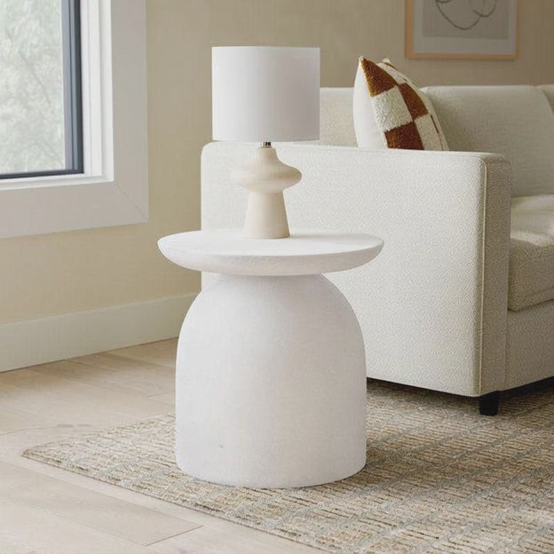 Alba Dome – Custom Sculptural Dome Base Side Table in Japandi Scandinavian Mid Century Modern Style for Living Room or Bedroom