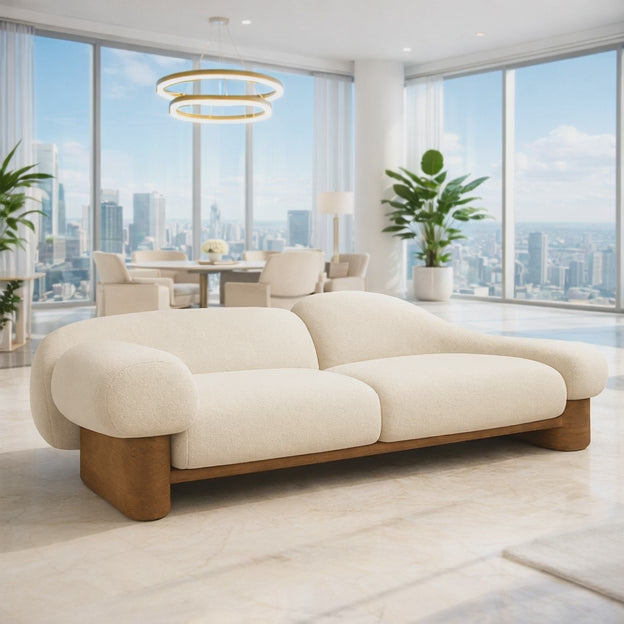 Auckland Designer Sofa Modern Japandi Luxury Couch with Asymmetric Arms