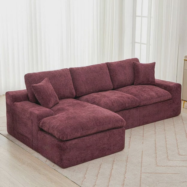 Cleveland Sectional Sofa Couch with Lounger Contemporary Modern Luxury Furniture for Lounge, Studio, and Family Suite