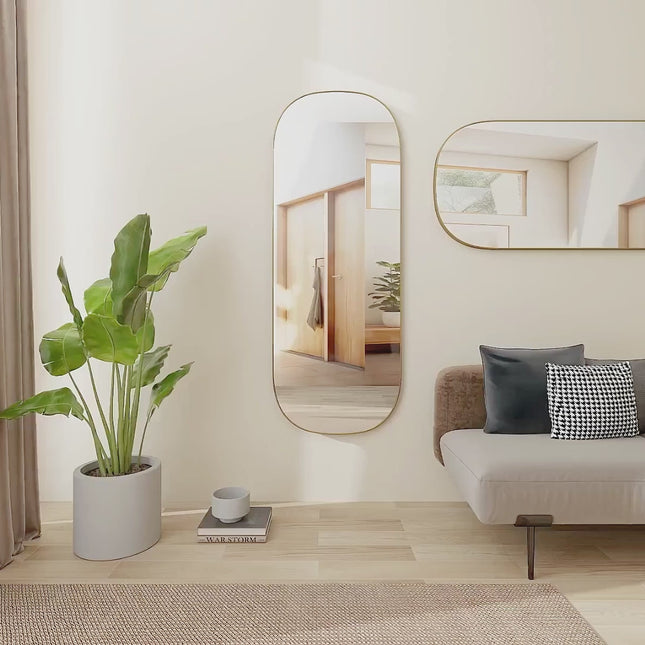 Capsule Elegance Full Length Large Metal Standing or Leaning mirror for Bedroom