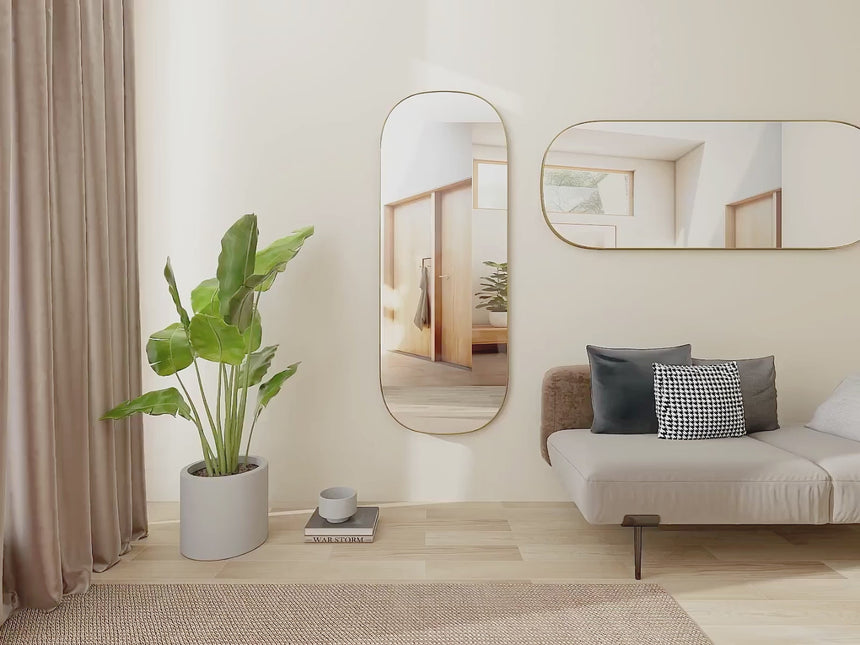 Capsule Elegance Full Length Large Metal Standing or Leaning mirror for Bedroom