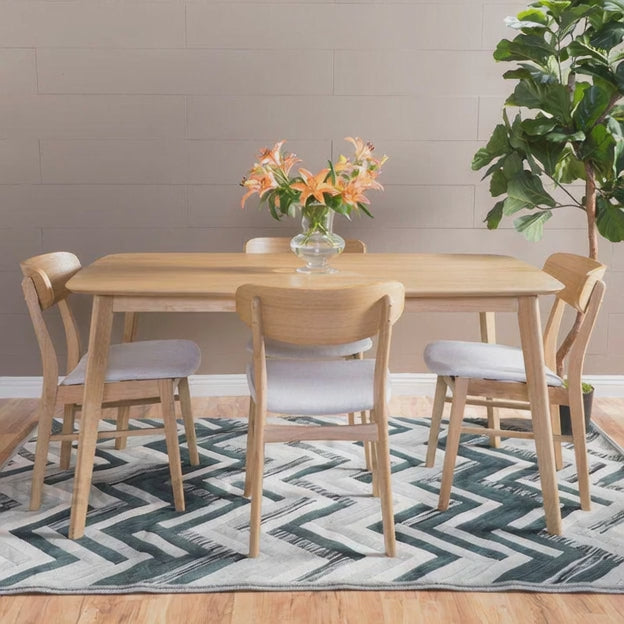 Trevara Fern Mid-Century Modern Wooden Dining Table for Kitchen Dining Area