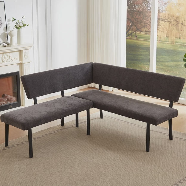 Indra Craft L Shaped Upholstered Corner Bench Contemporary Living Lounge Furniture