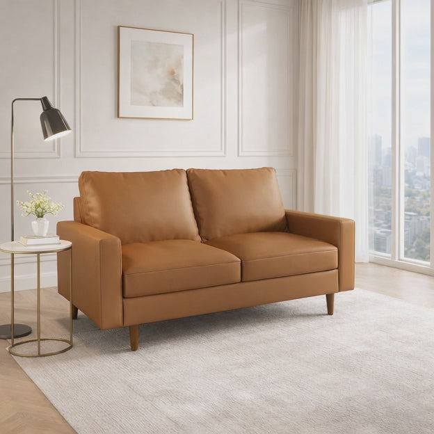 Rikka 57" Square Arm 2-Seater Couch Customisable Compact Sofa for Living Room or Office