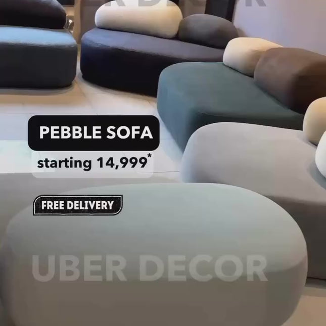 Pebble Cobblestone Curved Fabric Sofa – Artistic Rock-Inspired Modular Design Sofa Set for Living Room