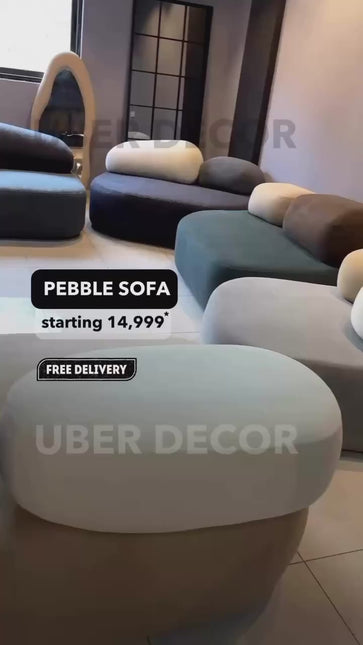 Pebble Cobblestone Curved Fabric Sofa – Artistic Rock-Inspired Modular Design Sofa Set for Living Room