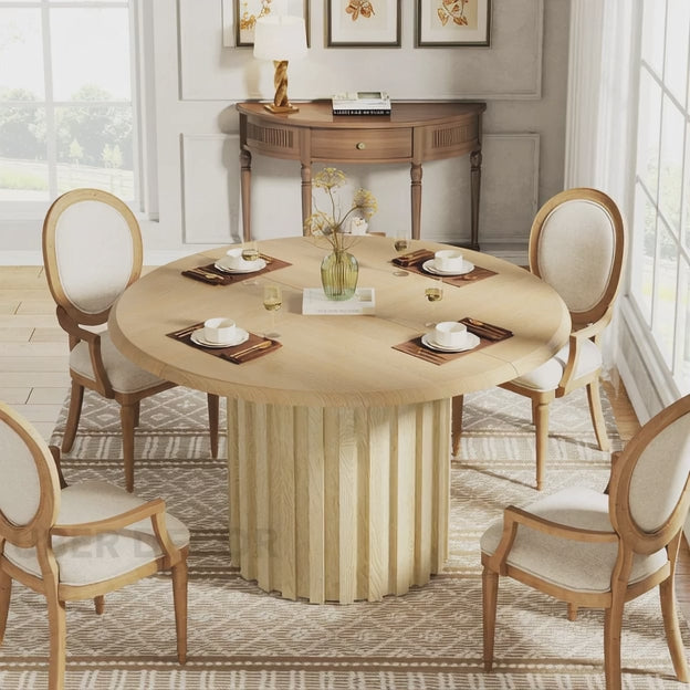 Bellewood French Round Dining Table – Custom Solid Wood Dining Table for Formal Dining Room