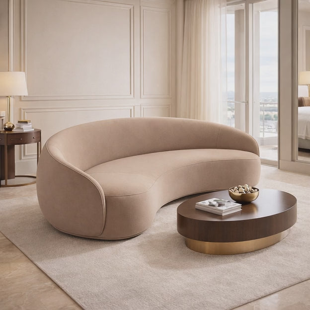 Santiago Serenity Sofa - Contemporary & Boho Style - Curved Couch - For Living Room