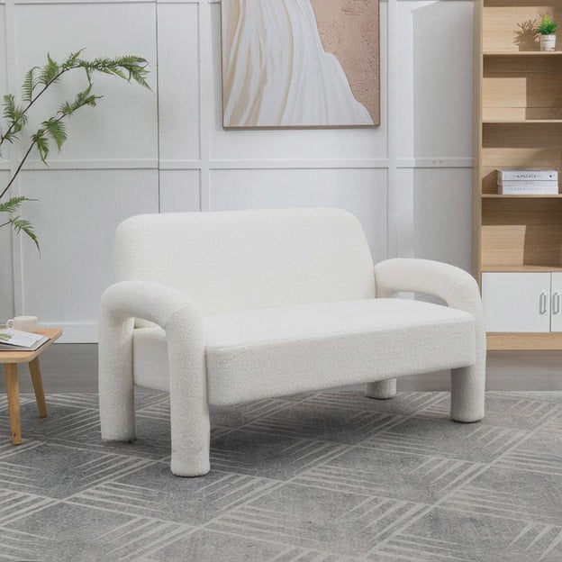 Zenvy 51" Modern Curved Arm Designer Couch – Playful Minimalist Seating for Contemporary Homes