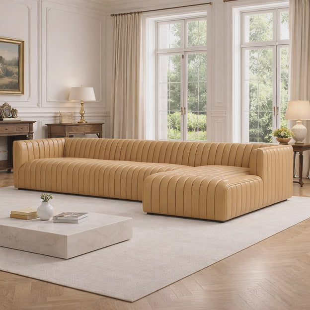 Brandon L-Shaped Sectional Sofa Couch Modern Contemporary Luxury Furniture for Living Room