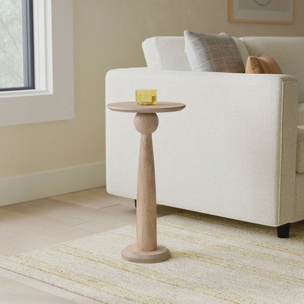 Lyon Sphere Wooden Side Table – Mid-Century Modern Scandinavian Accent for Living Room, Bedroom & Lounge Corner