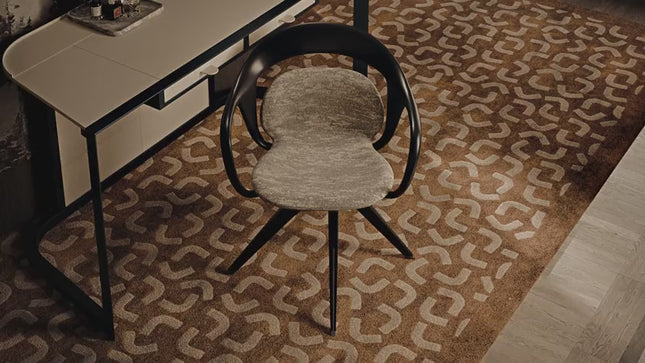 Calen Modern Wooden Swivel Dining Armchair with Curved Back and Padded Seat – Ready to Ship