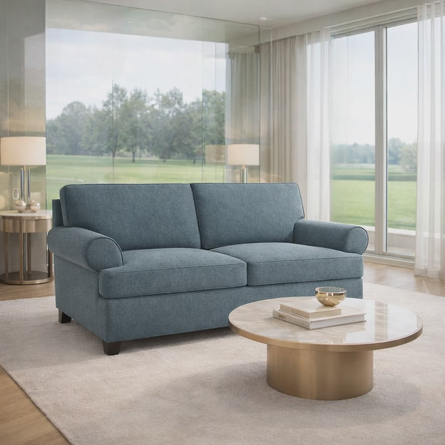 Perth 67" Upholstered 2 Seater Loveseat Plush Rolled-Arm Sofa for Elegant Living Spaces