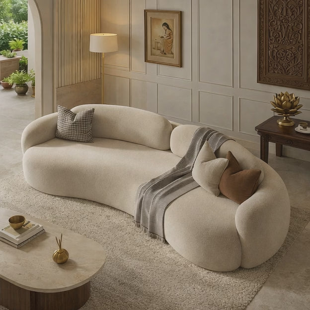Riga European Sofa Luxury Nordic Floor Lounge with Oversized Armrests & Custom Upholstery