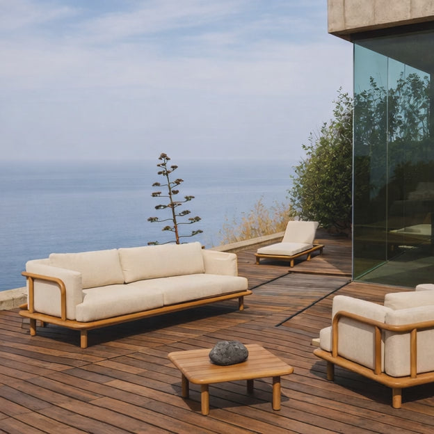 Kabul 3-Seater Modern Wooden Sofa Minimalist Luxury Couch for Living Room