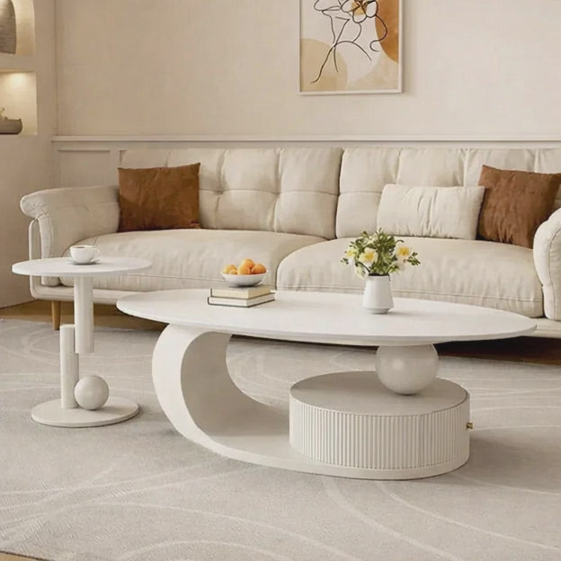 Lena Glide Nordic Coffee Table Versatile Rolling Design for Living Room and Bedroom