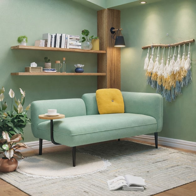 Osaka 2 Seater Couch with Joined Side Table Mid Century Sofa for Living & Lounge Spaces