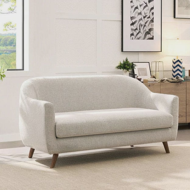 Aroha 2 or 3 Seater Curved Loveseat Modern Minimalist Sofa with Tapered Legs for Living Room