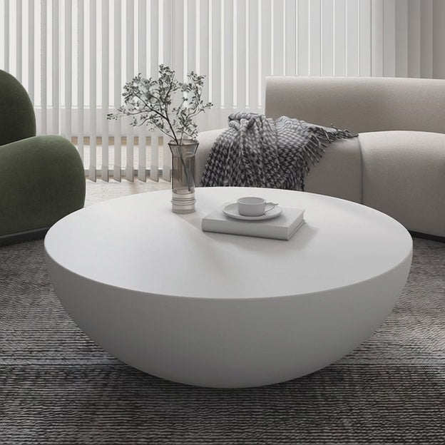 Hooghly Minimalist Modern Japandi Round Low Profile Coffee Table for Living Room