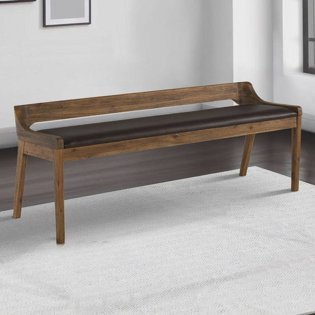 Deccan Luxe Solid Wood Contemporary Curved Back Bench Customisable Modern Classic Seating for Dining Living Bedroom and Entryway