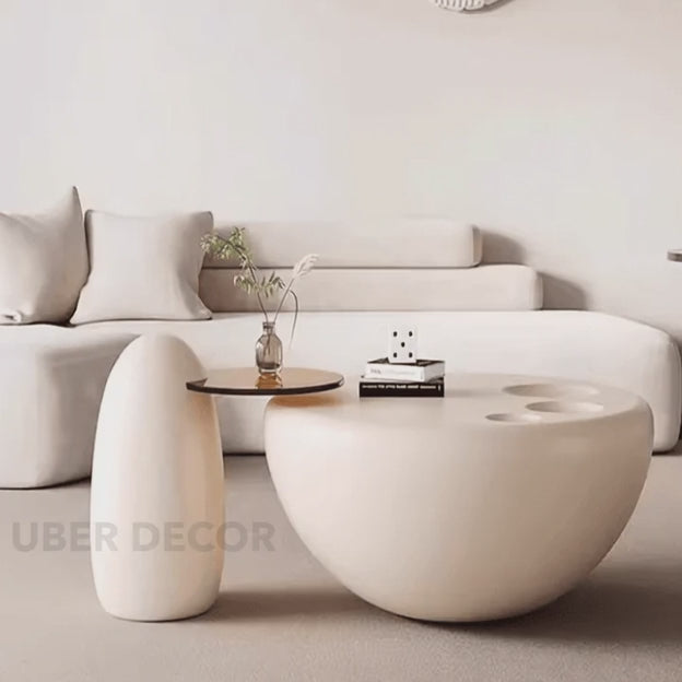Jhelum Modern Sculptural Minimalist Coffee Table for Living Room