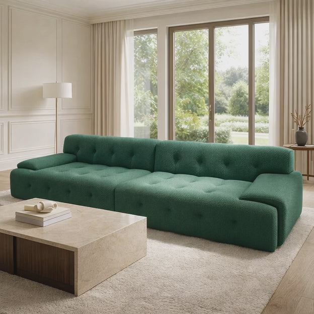 Softura 3-Seater Italian Designer Sofa Luxury Floor Lounge Sectional Loveseat for Living Room & Home Decor