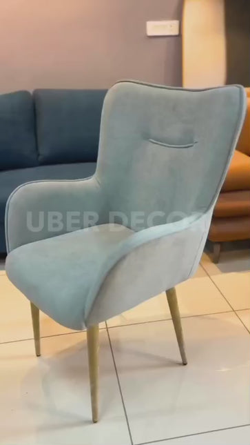 Myraa Sleek Accent Chair – Modern Vanity Chair Elegant Looking Fabric Accent Chair, with High Back