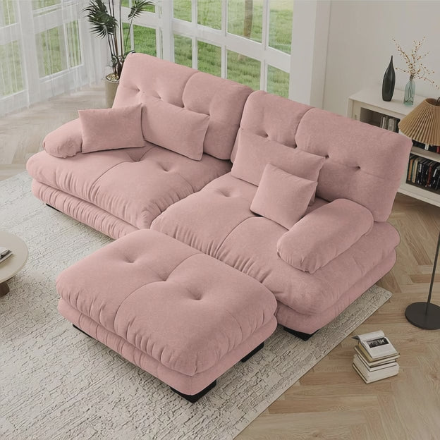 Lorain Sectional Sofa Couch with Lounger Scandinavian Contemporary Modern Furniture for Lounge, Suite, and Bedroom