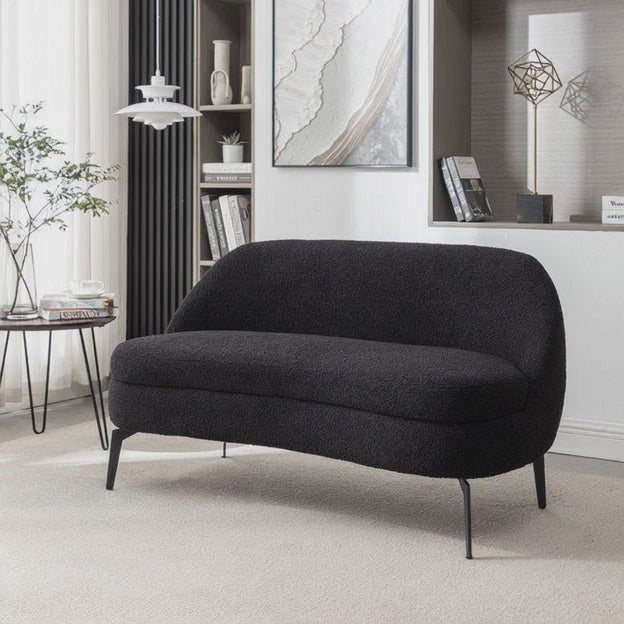 Seoul 50" 2-Seater Curved Loveseat Elegant Soft-Edge Sofa for Living or Lounge Areas