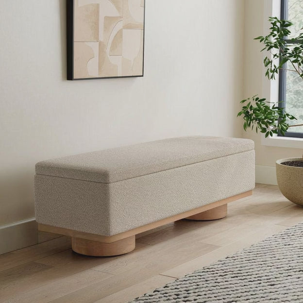 Madurai Charm Contemporary Solid Wood Storage Bench Modern Minimal Customisable Seating for Bedroom Living Entryway and Lounge