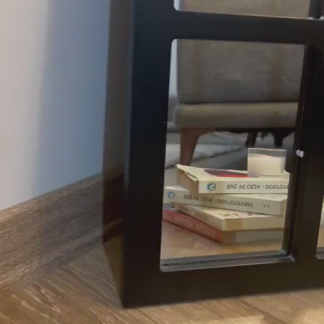 UrbanPane Large Industrial Metal Framed Mirror - French Window-Style Rectangle Mirror Design for Modern Home Decor