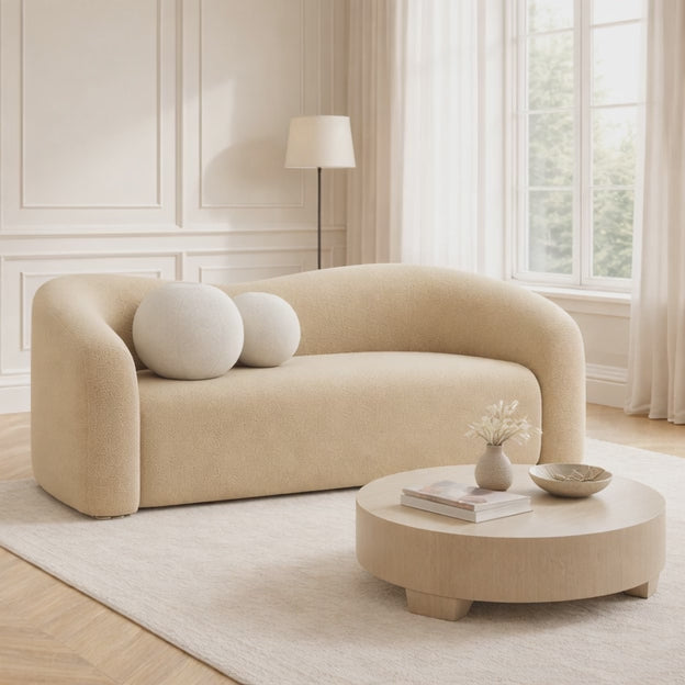 Nuvira 62" 2-Seater Sculptural Loveseat Customisable Curved Organic Sofa for Living Room