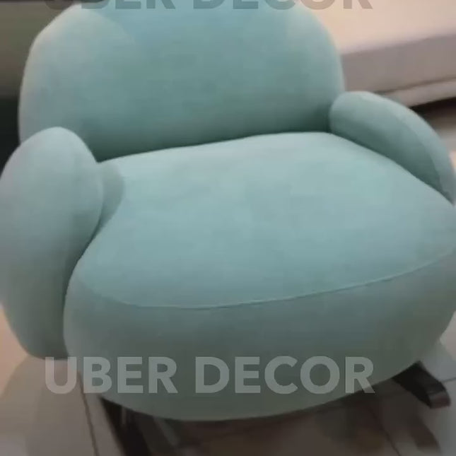 Iraaya Minimalist Fabric Rocking Cloud Chair for Living Room or Bedroom
