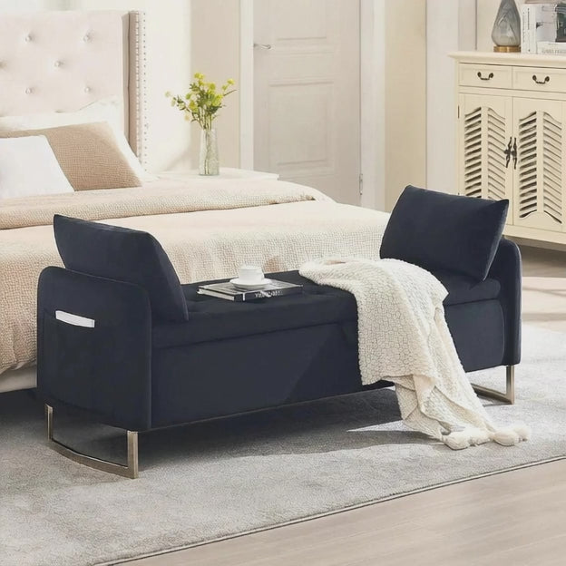Norelle Contemporary Luxe Flip Top Storage Bench – Modern American-Inspired King Bed Companion for Bedroom & Lounge